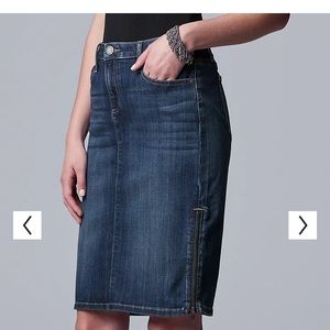 Simply Vera Wang Zipper-Side Denim Skirt
